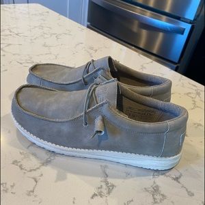 Hey Dude! Wally Recycled Leather Shoes Gray EUC